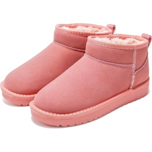 image:image100 Genuine Leather Womens Boots FurLined Booties Ankle Boots for WomenBubble Gum Suede