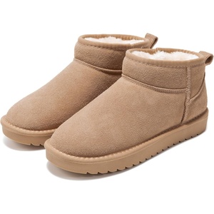 image:image100 Genuine Leather Womens Boots FurLined Booties Ankle Boots for WomenSand Suede