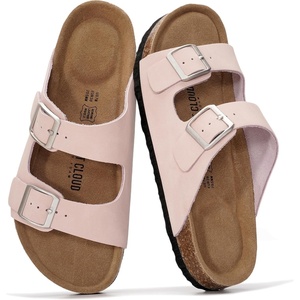 image:image100 Genuine Leather Womens Sandals Slides for Women Everyday Sandals WomenBaby Pink Leather
