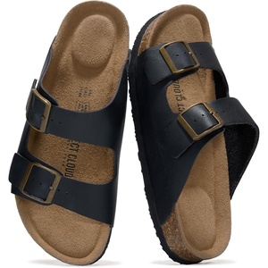 image:image100 Genuine Leather Womens Sandals Slides for Women Everyday Sandals WomenBlack