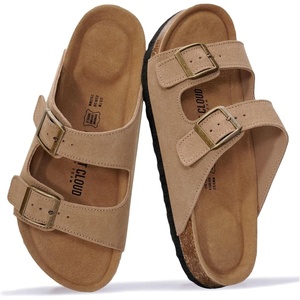 image:image100 Genuine Leather Womens Sandals Slides for Women Everyday Sandals WomenChestnut