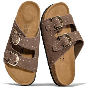 image:image100 Genuine Leather Womens Sandals Slides for Women Everyday Sandals WomenMushroomstud