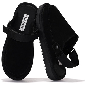 image:image100 Genuine Leather Clogs for Kids Kids Clogs with Backstrap Fall ShoesBlack Suede