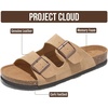 image:imageMens Sandals 100 Genuine Leather Mens Slides Cork Footbed Sandals for MenApricot Suede