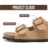 image:imageMens Sandals 100 Genuine Leather Mens Slides Cork Footbed Sandals for MenApricot Suede