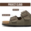 image:imageMens Sandals 100 Genuine Leather Mens Slides Cork Footbed Sandals for MenArmy Green Suede