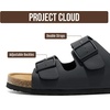 image:imageMens Sandals 100 Genuine Leather Mens Slides Cork Footbed Sandals for MenBlack Matte