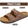 image:imageMens Sandals 100 Genuine Leather Mens Slides Cork Footbed Sandals for MenBrown Leather