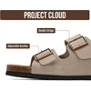 image:imageMens Sandals 100 Genuine Leather Mens Slides Cork Footbed Sandals for MenDriftwood Suede