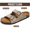 image:imageMens Sandals 100 Genuine Leather Mens Slides Cork Footbed Sandals for MenDriftwood Suede