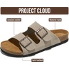 image:imageMens Sandals 100 Genuine Leather Mens Slides Cork Footbed Sandals for MenLight Grey Suede