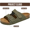 image:imageMens Sandals 100 Genuine Leather Mens Slides Cork Footbed Sandals for MenOlive Suede