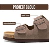 image:imageMens Sandals 100 Genuine Leather Mens Slides Cork Footbed Sandals for MenTaupe Suede