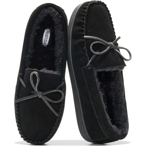 image:imageProject Cloud 100 Genuine Leather Slippers for Men Moccasins Mens LoafersBlack Suede