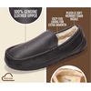 image:image100 Genuine Leather Mens Slippers SlipOn Mens Shoes Loafers for MenChoco Brown Leather