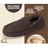 image:image100 Genuine Leather Mens Slippers SlipOn Mens Shoes Loafers for MenChocolate Suede