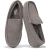 image:image100 Genuine Leather Mens Slippers SlipOn Mens Shoes Loafers for MenGrey Suede