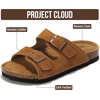 image:image100 Genuine Leather Sandals for kids Slides for Boys amp Girls Kids sandalsLittle Venita  Chestnut Suede