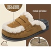 image:imageProject Cloud Girls Clogs 100 Genuine Leather Fuzzy Clogs for GirlChestnut Suede