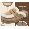 image:imageProject Cloud Girls Clogs 100 Genuine Leather Fuzzy Clogs for GirlLight Taupe Suede