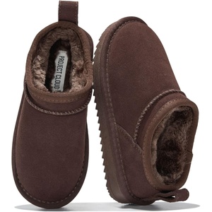 image:imageProject Cloud 100 Genuine Leather Slippers for Kids  Slip On SlippersChocolate Suede