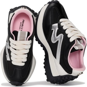image:imageTrendy Sneakers for Girls with Stretch Laces Easy Slip in  Shoes for GirlsBlack Combo